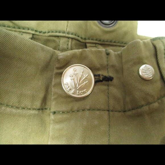 rag bone Buckley Frayed Hem Chino Pant Womens 24 Green Ankle Cropped Casual - Picture 6 of 9